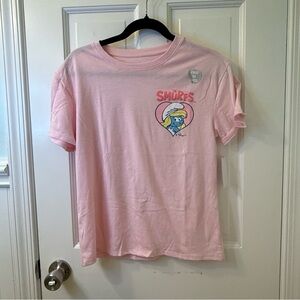 Hybrid Apparel Pink Smurfs Heart Tee